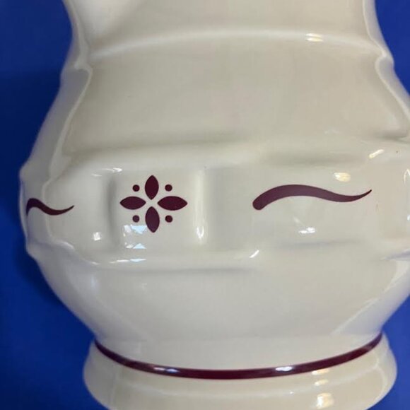 Longaberger Pottery 32 oz. Pitcher Woven Traditions Red - Picture 12 of 13